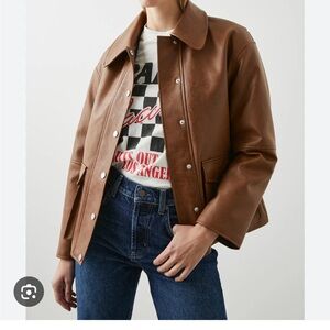 Rails Brown Faux leather Jacket-M-NWOT